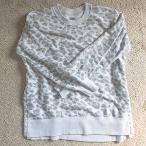 Aerie gray leopard sweatshirt